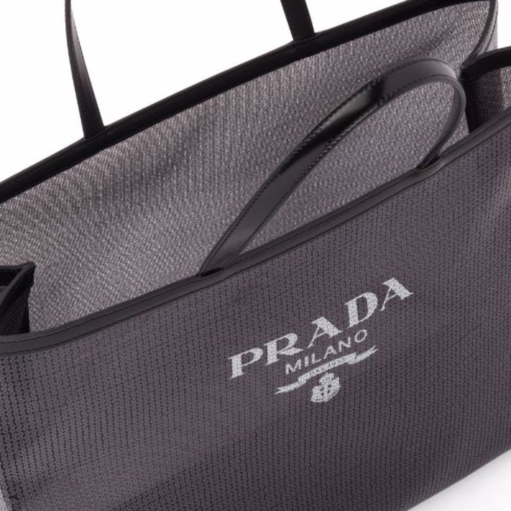 Prada Sequinned Logo Print Mesh Tote Bag NWT - Picture 6 of 14